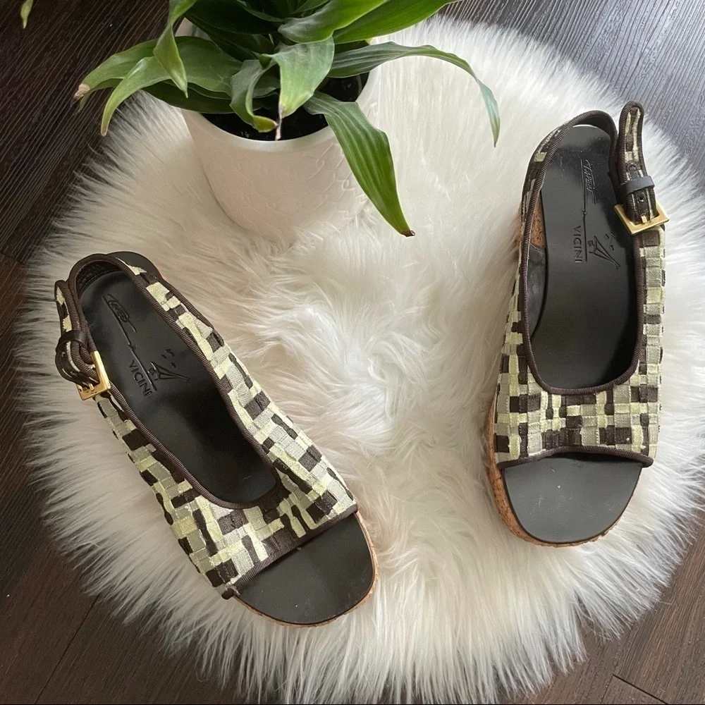VICINI wedge Slingback kork patterned sandal